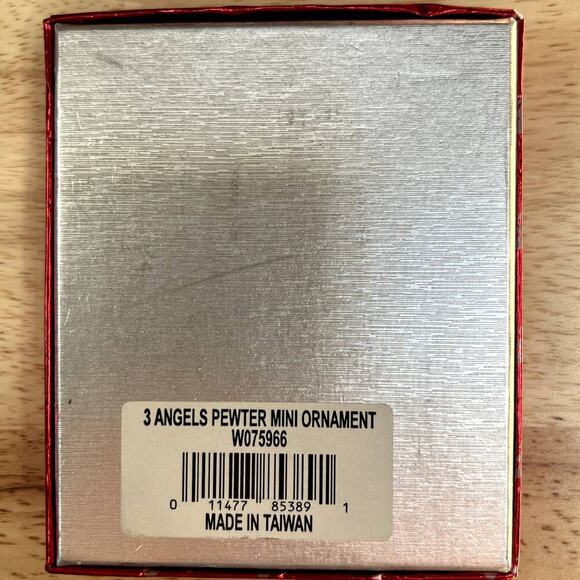 Wallace Silversmiths Pewter 3 Angels Ornament New In Box - Picture 4 of 6